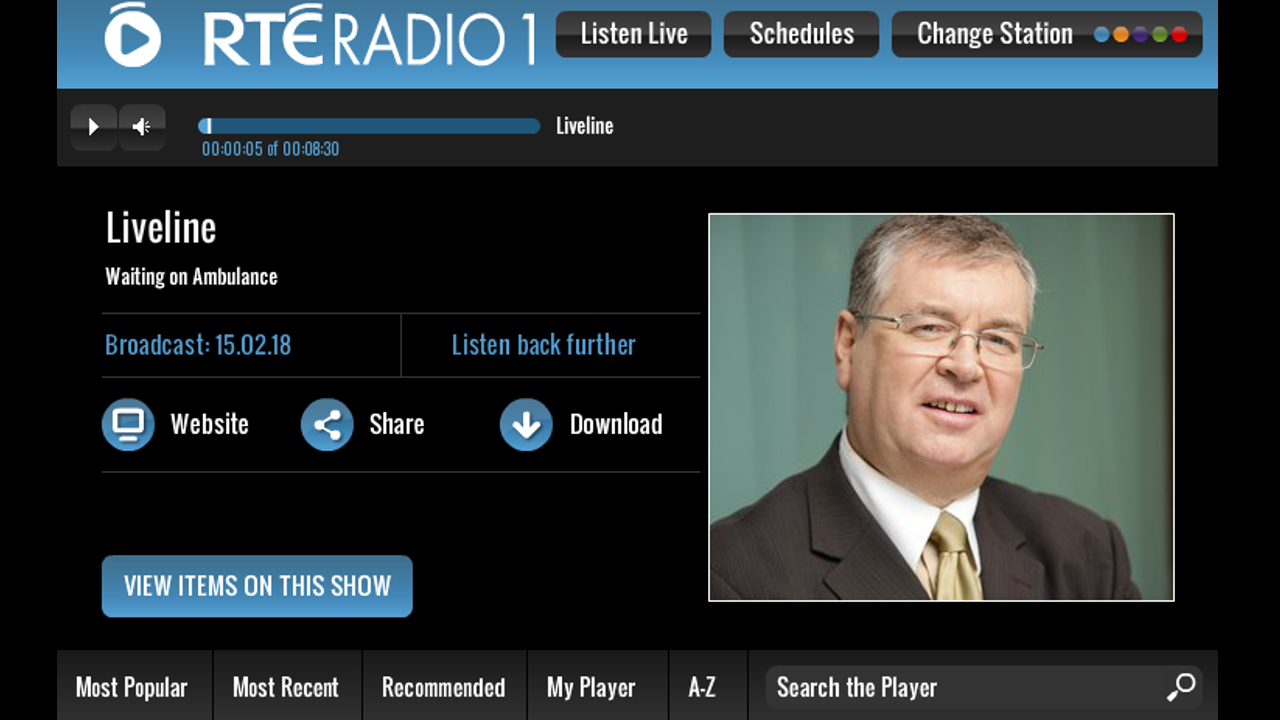 Mártir Extracto Disfrazado News :: CareLink monitored alarm call - Joe Duffy Liveline RTE Radio 1